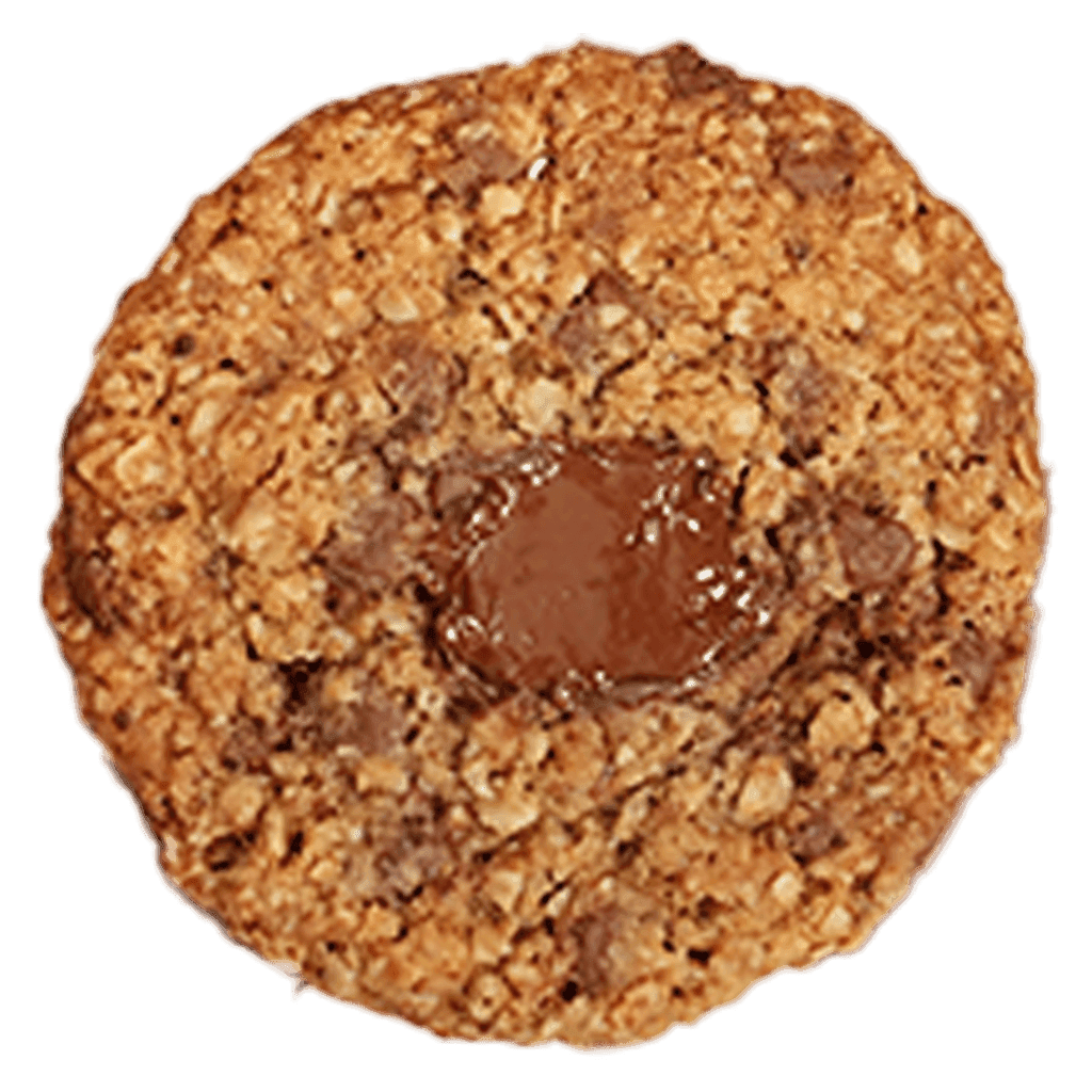 Oats Chocolate Chip cookie, seen from above